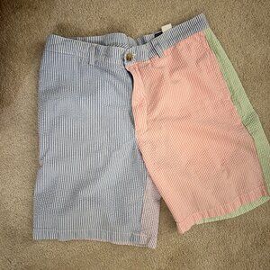 Vineyard Vines 34 multi colored striped pastel seer sucker mens shorts